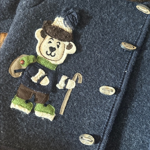 Giesswein Austria boys navy blue cardigan jacket sz 1-2 wool mohair alpaca mix - Picture 3 of 3
